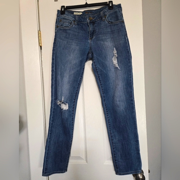 Kut from the Kloth Catherine Boyfriend distressed Jeans Women's Size 4  Blue - Picture 1 of 8